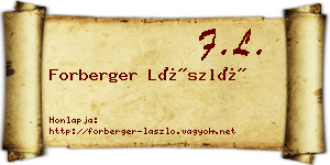 Forberger László névjegykártya