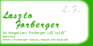 laszlo forberger business card